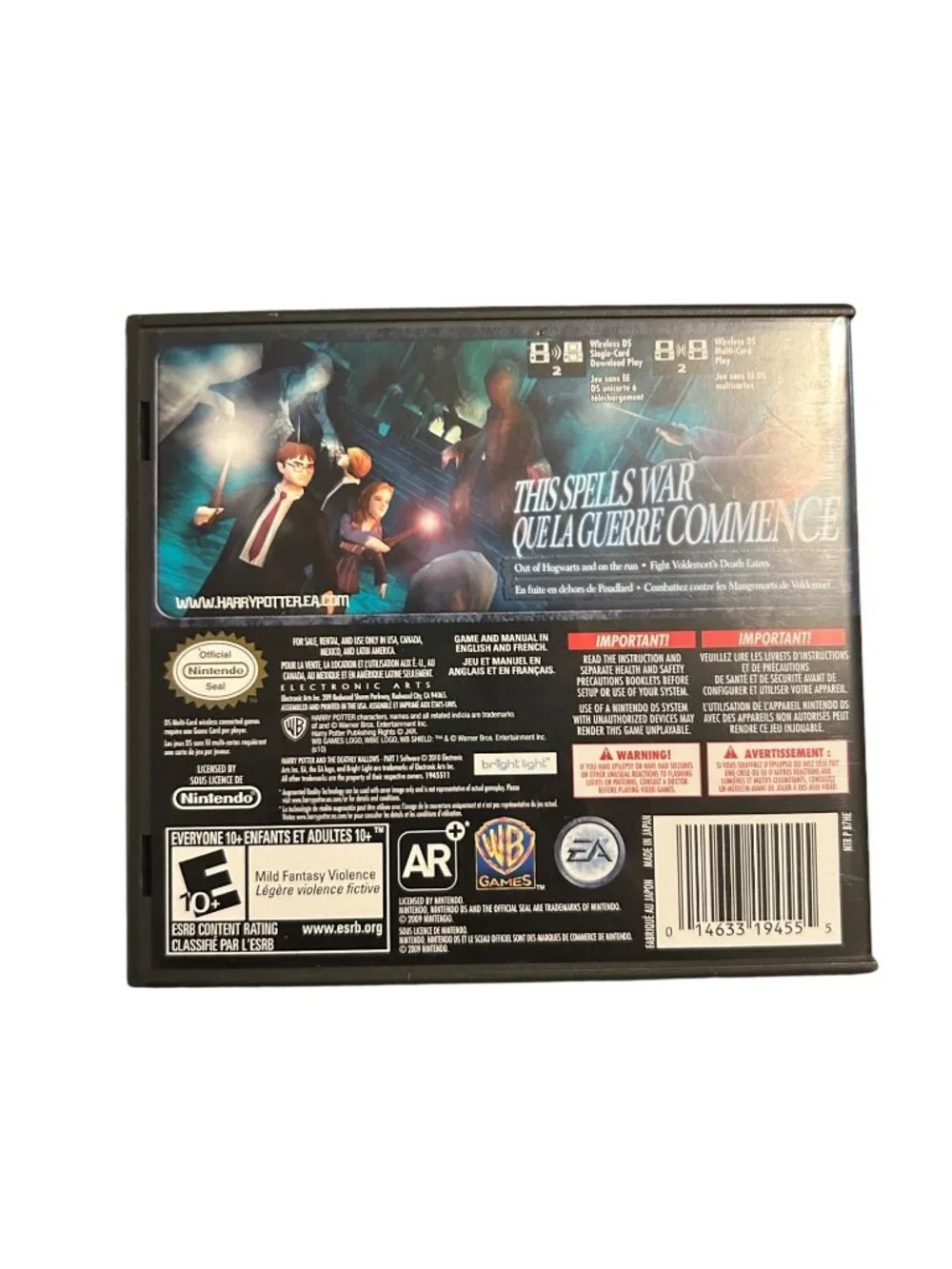 Harry Potter And The Deathly Hallows Part 1 Nintendo DS Game Complete With Case